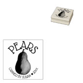 Ripe Summer Green Pear Fruitperen, ingeblikt door Rubberstempel (Gestempeld)