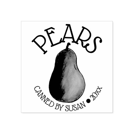Ripe Summer Green Pear Fruitperen, ingeblikt door Rubberstempel (Afrduk)