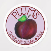Ripe Summer Paars Plum Fruit Plums Canadees Labels (Design 1)
