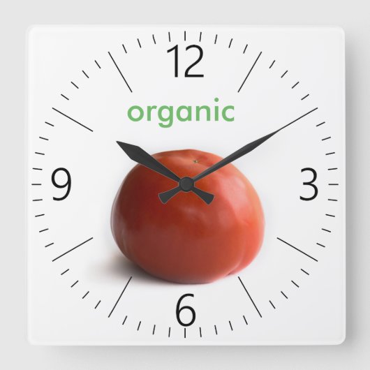 Ripe tomato vierkante klok (Voorkant)