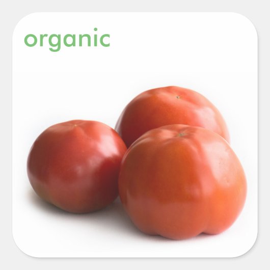 Ripe tomato vierkante sticker (Voorkant)