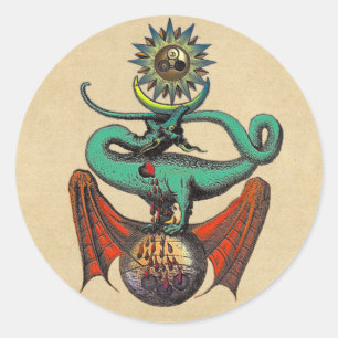Ripley Scroll Alchemy Dragon Ronde Sticker