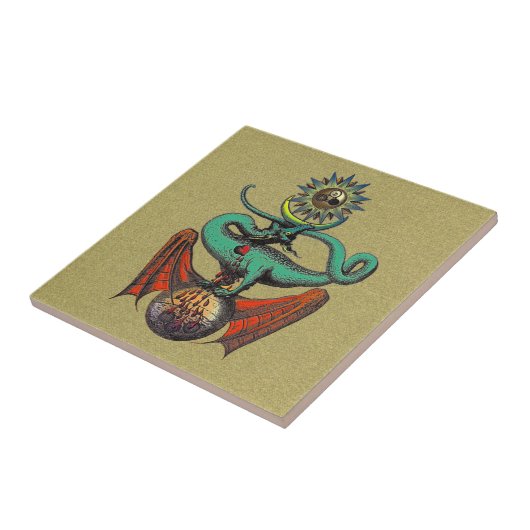 Ripley Scroll Gold Dragon Tegeltje (Zijkant)