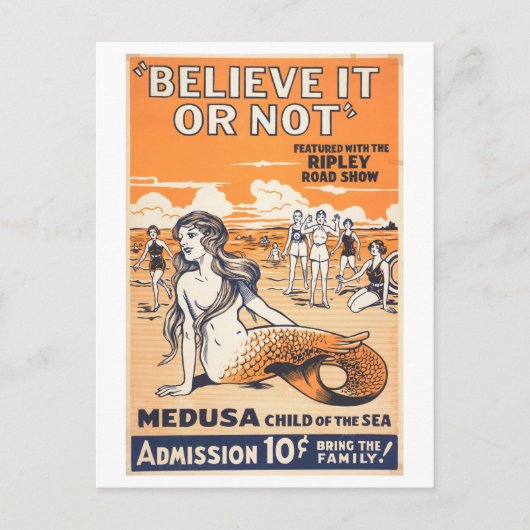 Ripley's Believe It or Not Mermaid Advertentie Briefkaart (Voorkant)