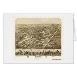 Ripon, WI Panorama Kaart - 1867