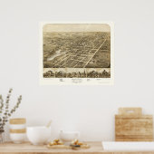 Ripon, WI Panorama Kaart - 1867 Poster (Keuken)