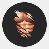 Ripped Abs Clic Funny  Ronde Sticker (Voorkant)