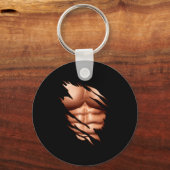 Ripped Abs Clic Funny  Sleutelhanger (Voorkant)