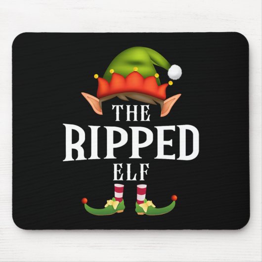 Ripped Elf Group Funny Christmas Pajama Party Muismat (Voorkant)