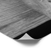 Ripped Jagged Metal Black en White Poster (Hoek)