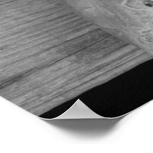 Ripped Jagged Metal Black en White Poster (Hoek)