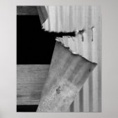 Ripped Jagged Metal Black en White Poster (Voorkant)