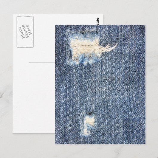 Ripped Jeans Faux Kijk Briefkaart (Voorkant / Achterkant)