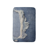 Ripped jeans textuur, stijlvolle achtergrond. badmat (Voorkant Verticaal)