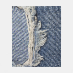Ripped jeans textuur, stijlvolle achtergrond. fleece deken