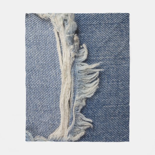 Ripped jeans textuur, stijlvolle achtergrond. fleece deken (Voorkant)