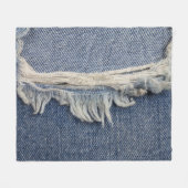 Ripped jeans textuur, stijlvolle achtergrond. fleece deken (Voorkant (Horizontaal))