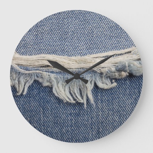 Ripped jeans textuur, stijlvolle achtergrond. grote klok (Voorkant)