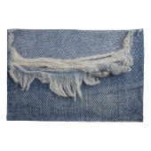 Ripped jeans textuur, stijlvolle achtergrond. kussensloop (Achterkant)