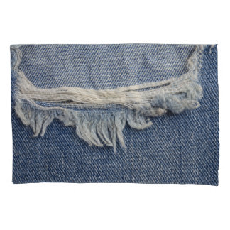 Ripped jeans textuur, stijlvolle achtergrond. kussensloop