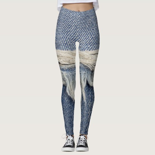 Ripped jeans textuur, stijlvolle achtergrond. leggings (Voorkant)