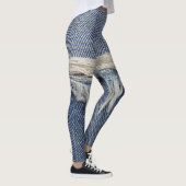 Ripped jeans textuur, stijlvolle achtergrond. leggings (Rechts)