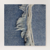 Ripped jeans textuur, stijlvolle achtergrond. legpuzzel (Horizontaal)