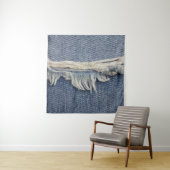 Ripped jeans textuur, stijlvolle achtergrond. wandkleed (In situ)