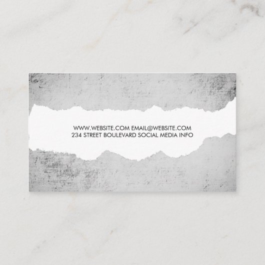 Ripped Modern Grunge Visitekaartje (Achterkant)
