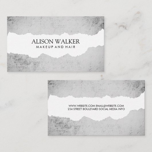 Ripped Modern Grunge Visitekaartje (Voorkant / Achterkant)