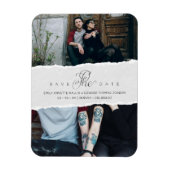 Ripped Paper Effect Wedding Custom Photo Script Magneet (Verticaal)