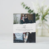 Ripped Paper Effect Wedding Custom Photo Script Uitnodiging Briefkaart (Staand voorkant)