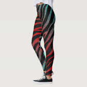 Ripped SpaceTime Stripes - Cyaan/Red Leggings (Links)