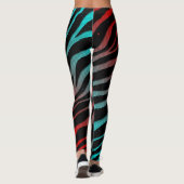 Ripped SpaceTime Stripes - Cyaan/Red Leggings (Achterkant)