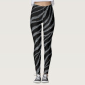 Ripped SpaceTime Stripes - Glitter Silver Leggings (Voorkant)