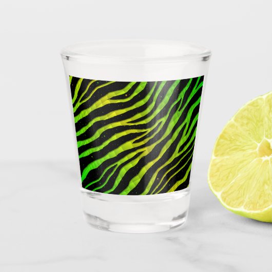 Ripped SpaceTime Stripes - groen/geel Shot Glas (Voorkant)