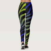 Ripped SpaceTime Stripes - Limoen/blauw Leggings (Achterkant)