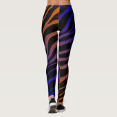 Ripped SpaceTime Stripes - Oranje/blauw Leggings (Achterkant)