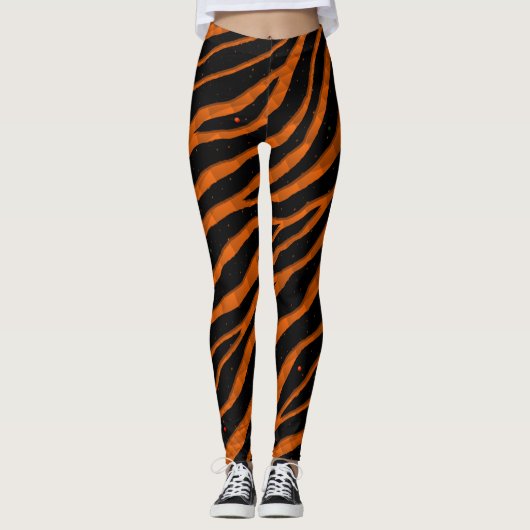 Ripped SpaceTime Stripes - Oranje Leggings (Voorkant)