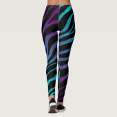 Ripped SpaceTime Stripes - Paars/Cyaan Leggings (Achterkant)