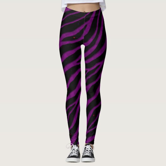 Ripped SpaceTime Stripes - Paars Leggings (Voorkant)