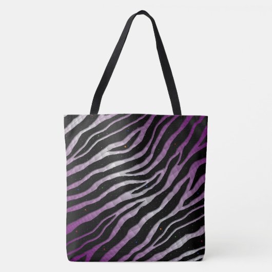 Ripped SpaceTime Stripes - Paars/wit Tote Bag (Voorkant)
