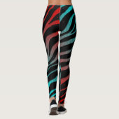 Ripped SpaceTime Stripes - Rood/Cyaan Leggings (Achterkant)