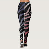 Ripped SpaceTime Stripes - Rood/Wit/Blauw Leggings (Achterkant)