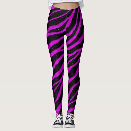 Ripped SpaceTime Stripes - Roze Leggings (Voorkant)