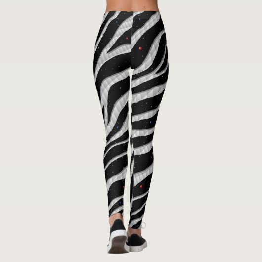 Ripped SpaceTime Stripes - White Leggings (Achterkant)