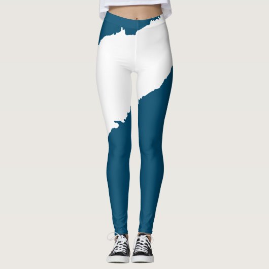 Ripped Wave Ocean blue Leggings (Voorkant)