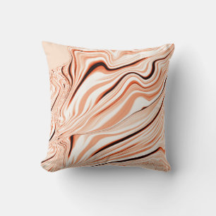 Rippels in de schoppen van beige, gebogen bruine c kussen