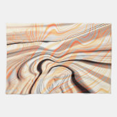 Rippels op parelroombeige, bruine en bleek sinaasa theedoek (Horizontaal)