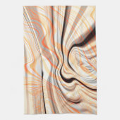 Rippels op parelroombeige, bruine en bleek sinaasa theedoek (Verticaal)